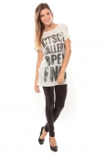 Vero Moda Gallery ss long Top 10098464 Blanc/Noir