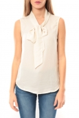 Vero Moda Heston S/L Bow Top 10099278 Écru