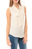 Vero Moda Heston S/L Bow Top 10099278 Écru