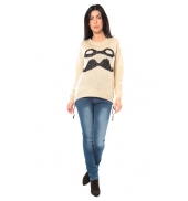 De Fil en Aiguille Pull Moustache C320 Écru - 1 acheté = 1 offert