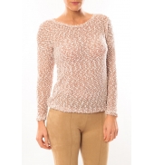 De Fil en Aiguille Pull X815 Marron/Blanc 