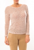 De Fil en Aiguille Pull X815 Marron/Blanc