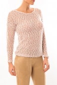 De Fil en Aiguille Pull X815 Marron/Blanc