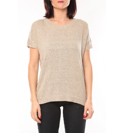 De Fil en Aiguille Pull léger S13010 Taupe - 1 acheté = 1 offert