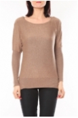 De Fil en Aiguille Pull 2484 Taupe - 1 acheté = 1 offert