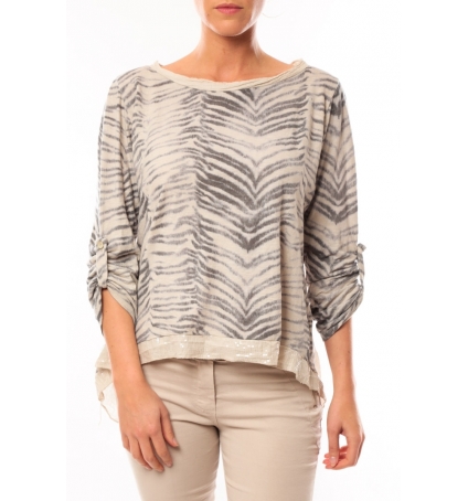 By La Vitrine Tee shirt Zèbre Asso Gold Beige -