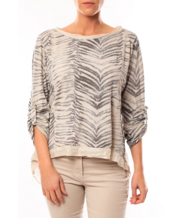 By La Vitrine Tee shirt Zèbre Asso Gold Beige -