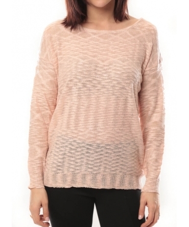 De Fil en Aiguille Pull Love Look 815 Saumon - 1 acheté = 1 offert