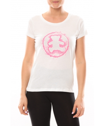 Lulu Castagnette T-shirt Happy Blanc