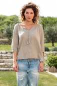 Vero Moda Fig 3/4 Top GA IT 10107504 Taupe