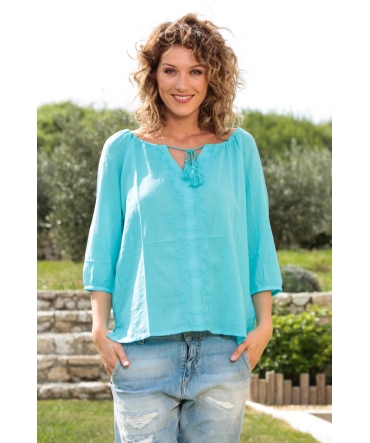 Vero Moda Fig 3/4 Top GA IT 10107504 Bleu