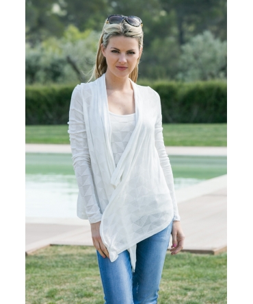 Vero Moda Fast Egypt L/S Drapy Cardigan It 10112493 Blanc