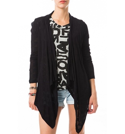 Vero Moda Fast Egypt L/S Drapy Cardigan It 10112493 Noir