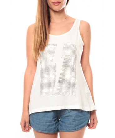 Vero Moda Rock S/L Studs Ligh Top Box It 10108858 Blanc