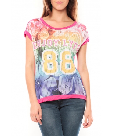 De Fil en Aiguille T-shirt 88 Rose - 1 acheté = 1 offert