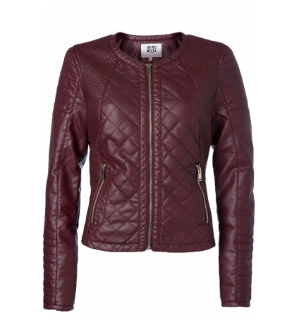 Vero Moda Sanna Short PU Jacket 10113310 Lie de vin