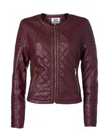 Vero Moda Sanna Short PU Jacket 10113310 Lie de vin