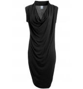 Vero Moda Dina Drapy S/L Short Dress It Noir