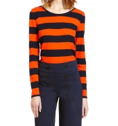 Petit Bateau Tee Shirt ML 112175921 Orange/Bleu