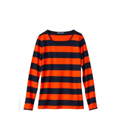 Petit Bateau Tee Shirt ML 112175921 Orange/Bleu