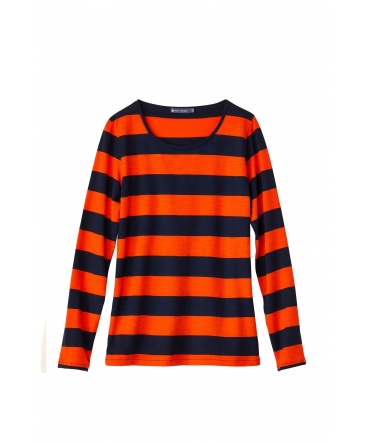 Petit Bateau Tee Shirt ML 112175921 Orange/Bleu