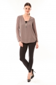 Vera & Lucy Chemisier Simple Marron - 1 acheté = 1 offert