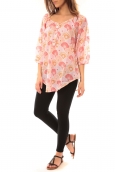 Lara Ethnics Blouse Odysée Imprimée Multi SRS Rose