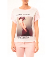 By La Vitrine Tee-shirt B005 Blanc/Rose