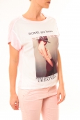 By La Vitrine Tee-shirt B005 Blanc/Rose