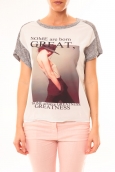 By La Vitrine Tee-shirt B005 Blanc/Gris