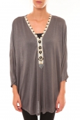 Top ample M3112 gris