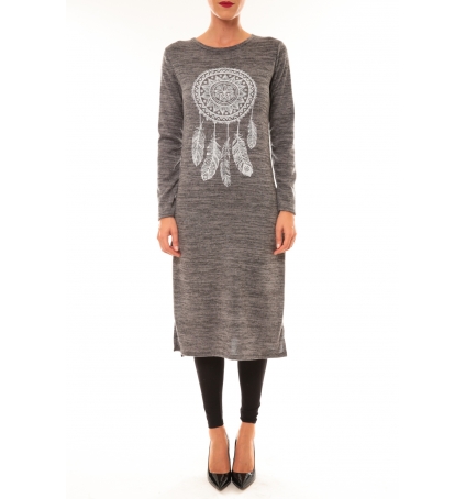 By La Vitrine Robe Plume gris 