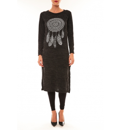 By La Vitrine Robe Plume anthracite