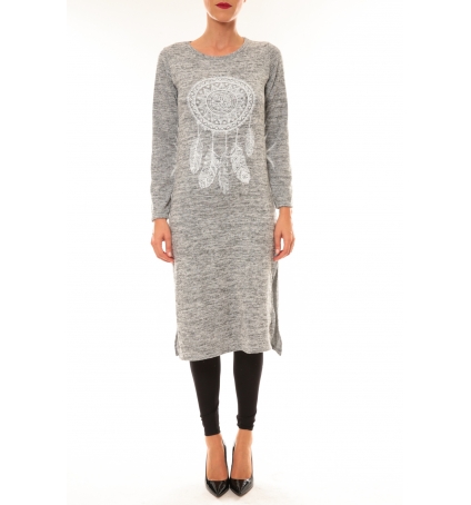 By La Vitrine Robe Plume gris clair