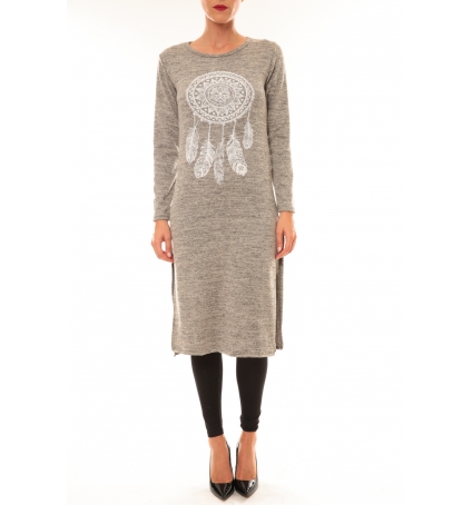 By La Vitrine Robe Plume Gris