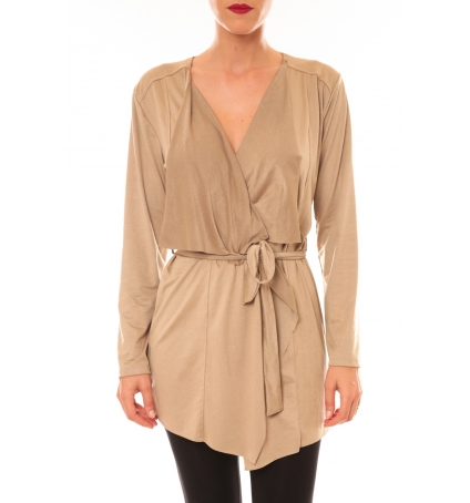 By La Vitrine Cardigan asymétrique Lola beige