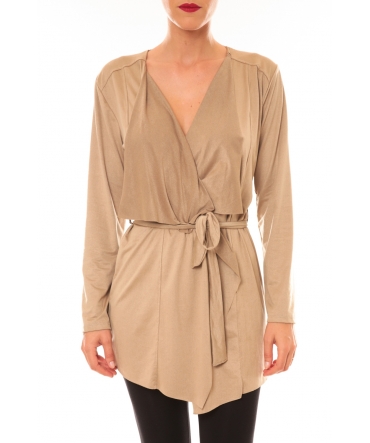 Cardigan asymétrique Lola beige