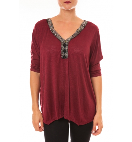 By La Vitrine Top R5550 bordeaux
