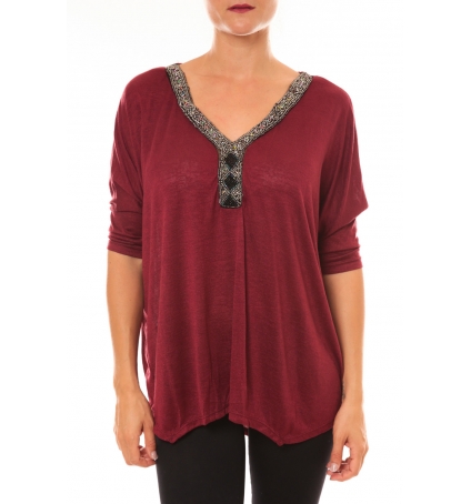 By La Vitrine Top R5550 bordeaux