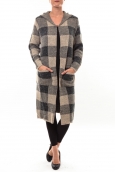 Cardigan long K100 marron