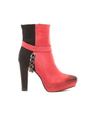 Ilario Ferrucci Bottines en cuir Gibus rouge