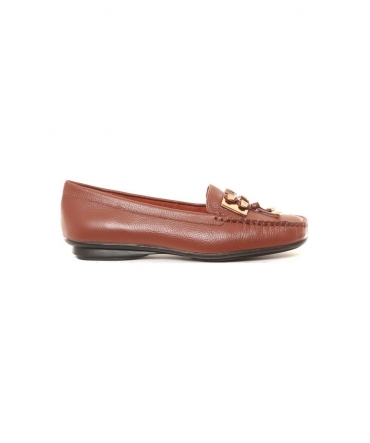 Ilario Ferucci Mocassins en cuir Lilac cognac