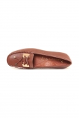 Ilario Ferucci Mocassins en cuir Lilac cognac