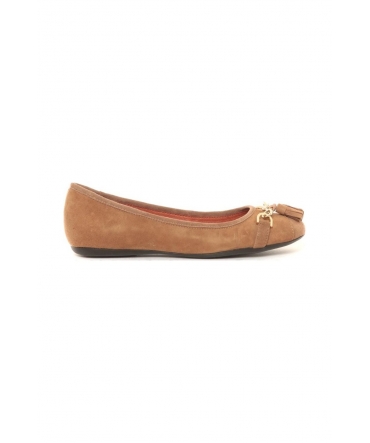 Ilario Ferucci Ballerines en cuir Limo cognac