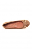 Ilario Ferucci Ballerines en cuir Limo cognac