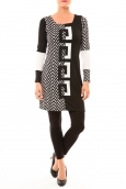 Bamboo's Fashion Robe BAW1545 noir et blanc