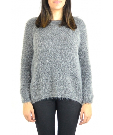 Pull Effet Noix Coco Anthracite 