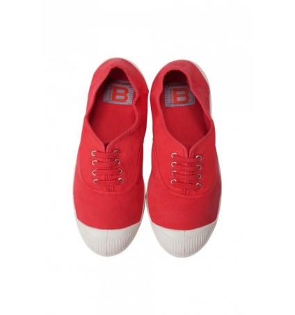 Bensimon Tennis à lacets Rouge