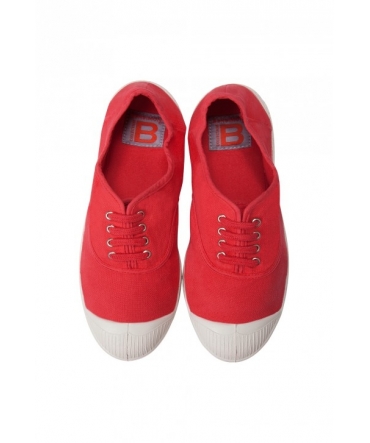 Bensimon Tennis à lacets Rouge