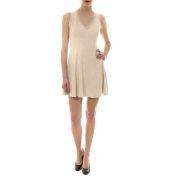 Robe suedine Beige R 6229